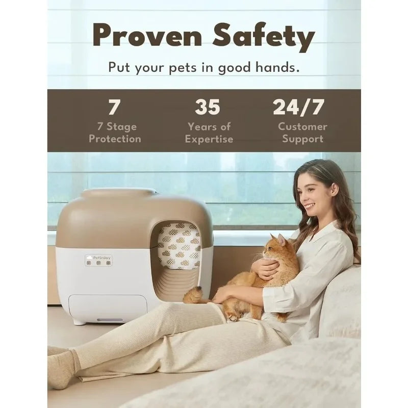 l Less Smell Cats Pet Products (2025 Premium Version) Snow+ Automatic Cat Litter Box Self Cleaning Litter Box - Easy 3-Min Setu